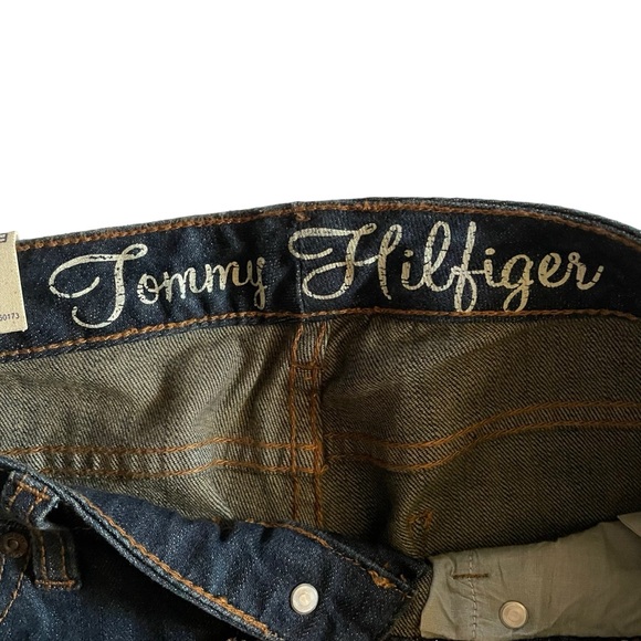 Tommy Hilfiger Boyfriend Jeans Stretch Cropped Dark Wash Blue Denim, Size 6 - Picture 8 of 10
